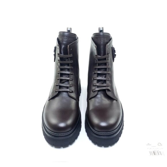 Roberto Cavalli Class Hiking Boots Brown Leather Men Italy 43/ US 10 main image 5
